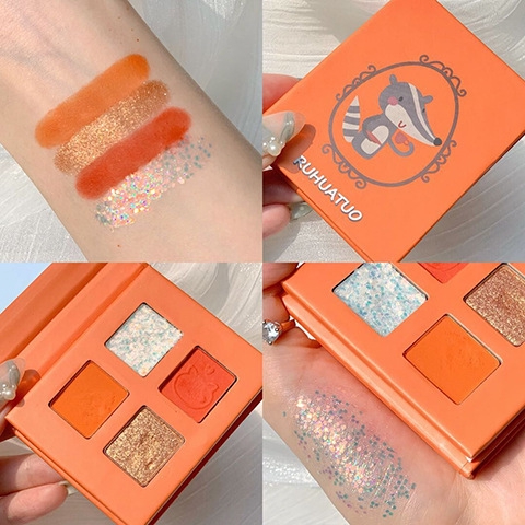 [Hàng mới về] Bảng phấn mắt 4 màu ánh nhũ bắt mắt chống thấm nước | BigBuy360 - bigbuy360.vn