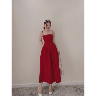 Đầm hai dây dự tiệc dáng xòe sang trọng