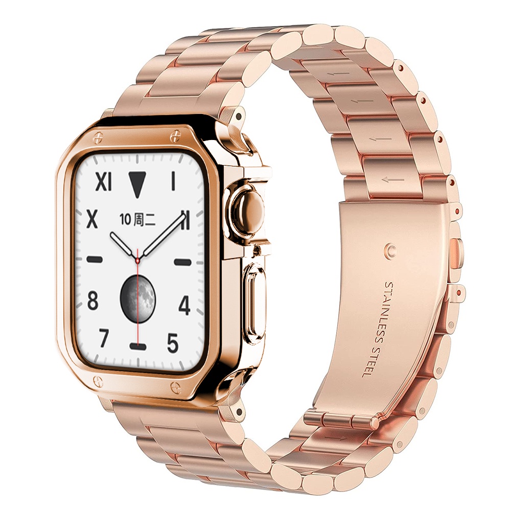 Ốp Bảo Vệ Bằng TPU + Dây Đeo Kim Loại Dành Cho Apple Watch 41mm45mm40mm44mm IWatch 8 7 6 SE 5 4 3 38mm 42mm