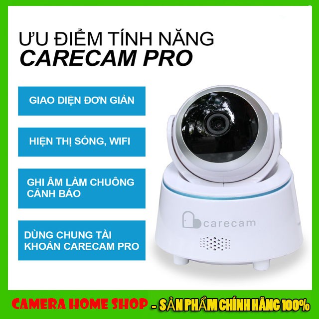 Camera wifi không dây Carecam LHY200-T 2.0MP Full HD 1080P, xoay 360 độ.