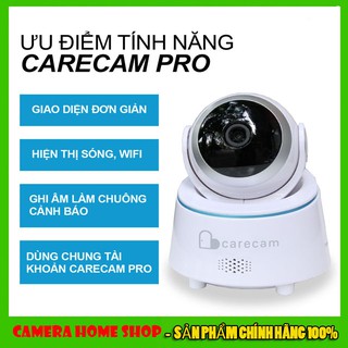 Camera wifi không dây Carecam LHY200-T 2.0MP Full HD 1080P, xoay 360 độ.