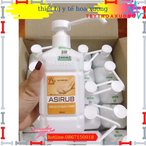 Nước rửa tay Asirub, sát khuẩn nhanh, dùng trong bệnh viện