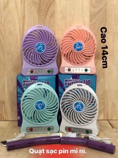 Quạt sạc tích điện mini 3 tốc độ gió