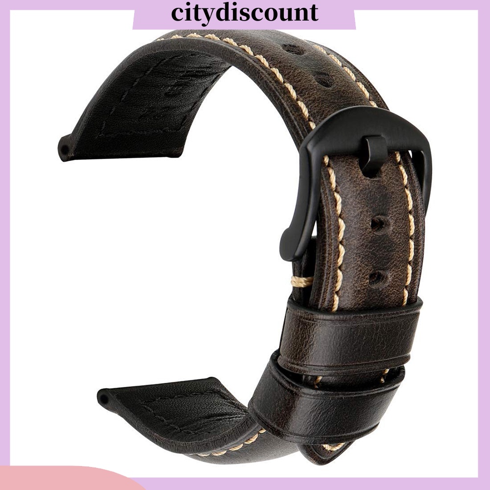 Dây đeo thay thế bằng da thật có thể điều chỉnh kích thước 20/22/24mm cho đồng hồ đeo tay