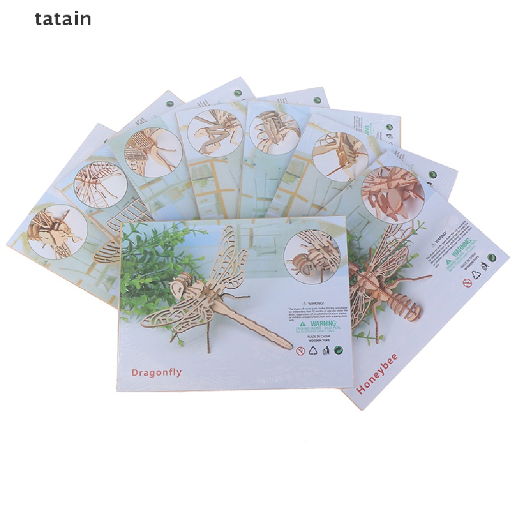 [TAT] Baby Toy 3D Puzzle DIY Jigsaw Board Wooden Puzzle Insect Animal Handmade Toy CVX