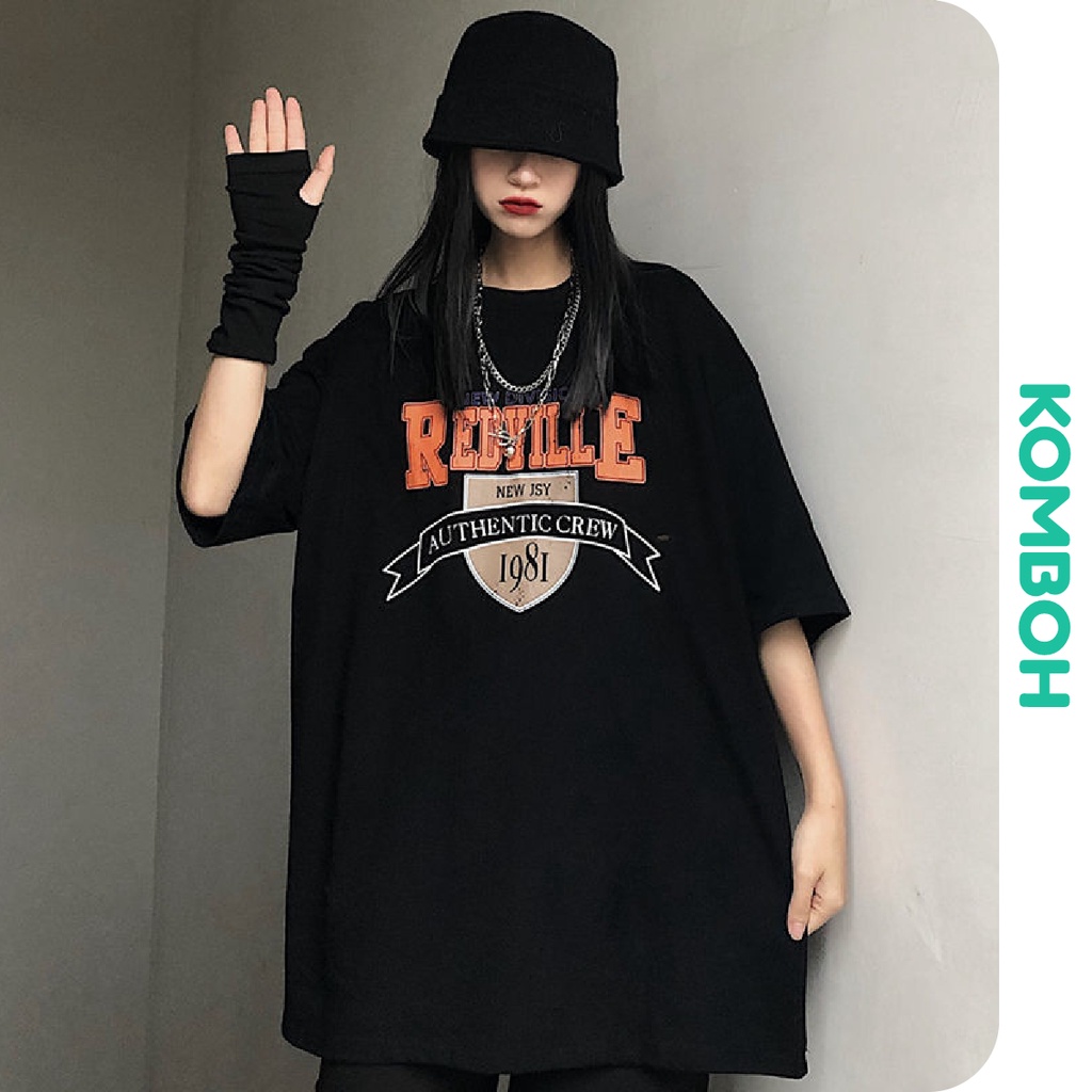 Áo thun tay lỡ form rộng unisex oversize, áo phông nam nữ đẹp ulzzang REDVILLE KOMBOH A121