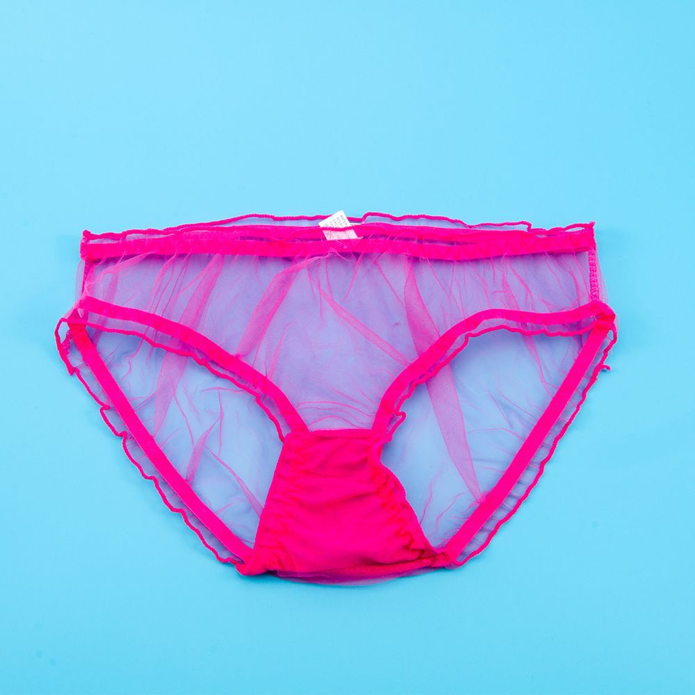 Quần lót phối ren xuyên thấu và nhún bèo quyến rũ cho nữ