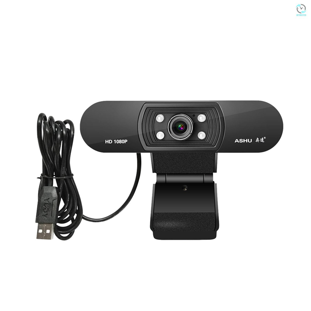 Webcam kỹ thuật số cổng USB 2.0 CMOS hỗ trợ Full HD 1080P tích hợp micro và kẹp tiện dụng cho máy tính