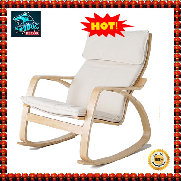 (GIÁ RẺ NHẤT) Ghế thư giãn - Ghế Poang cổ điển cao cấp KT : 98 x 82 x 68 cm ( Màu Đen , Màu Sữa, Màu Xanh Lam)