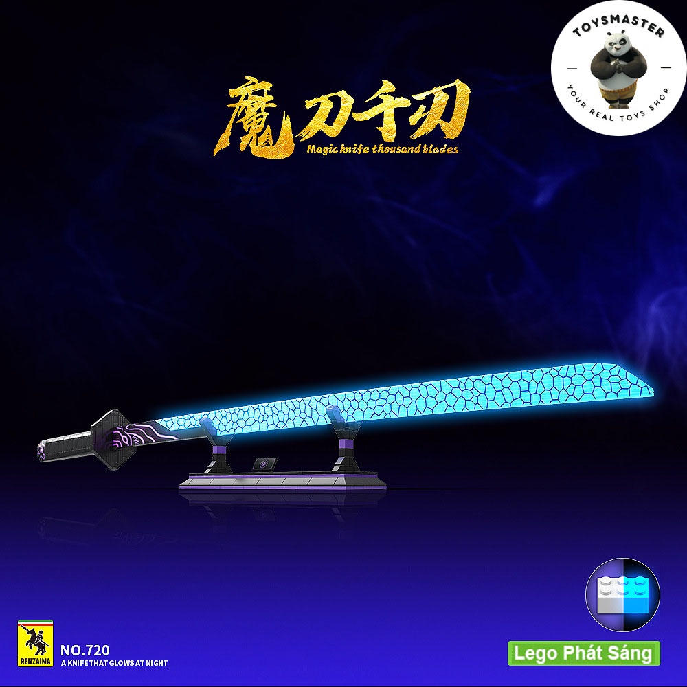 Đồ Chơi Lắp Ráp Xếp Hình Mô Hình Kiếm Dạ Quang Magic Knife Thousand Blade SCISSOR SEVEN Model NO.720 Với 836 Mảnh Ghép