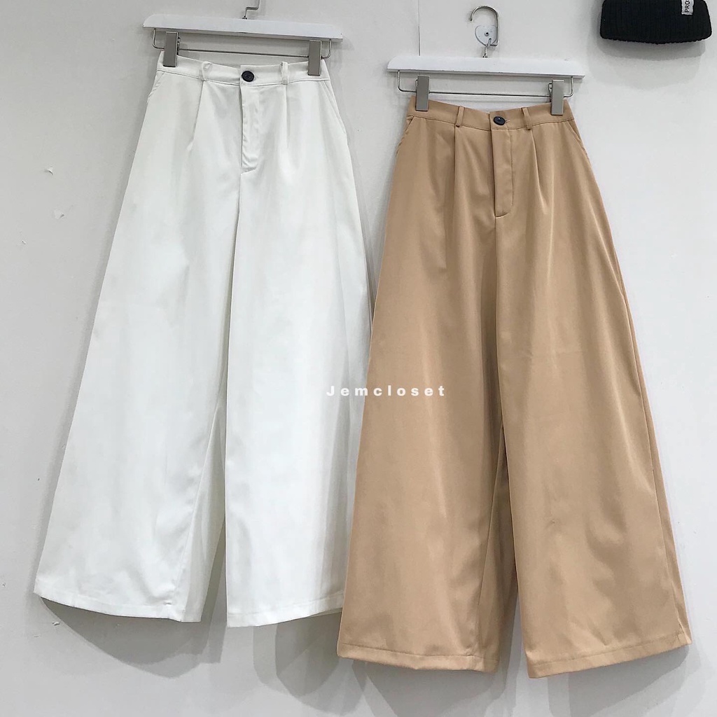 Quần Kaki Nữ Ống Rộng Cạp Cao RANTY JEM CLOSET Kiểu Dáng Công Sở Nhiều Màu Dể Phối Đồ 2634