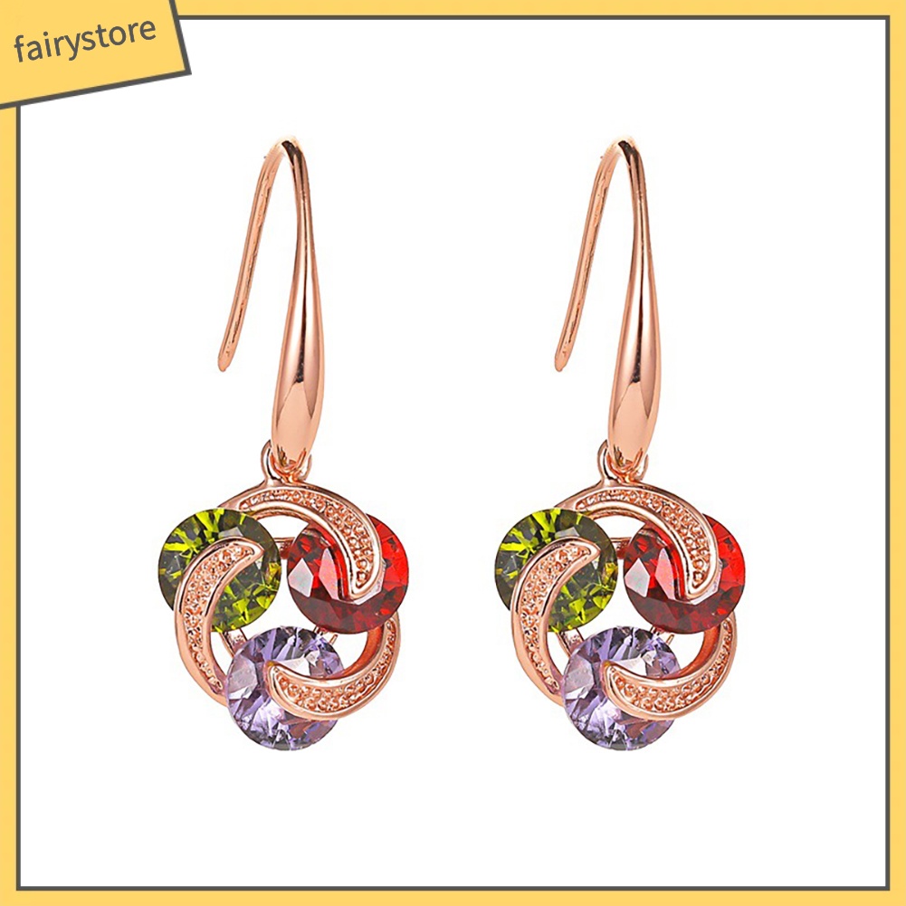 Bông Tai HìNh CốI Xay Gió ĐíNh Đá NhiềU MàU SắC