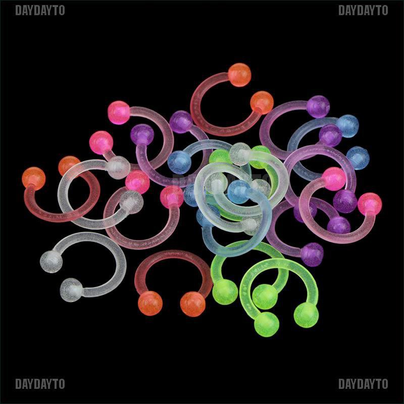 Set khuyên xỏ mũi/ môi/ tai/ cơ thể bằng acrylic dạ quang