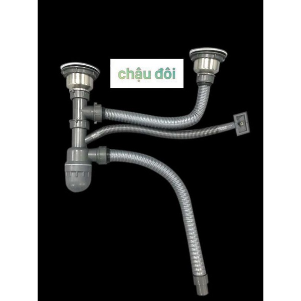 Chậu rửa chén bát 2 hộc inox 304 kt78*43cm, chậu dày đẹp sử dụng bền. TẶNG KÈM BỘ XẢ CHẬU