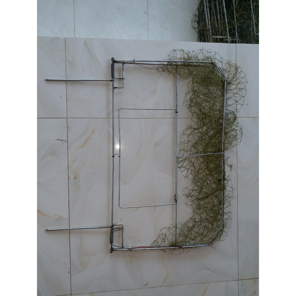 Mẹt bẫy quốc, bẫy bìm bịp  ( loại vuông kích thước 67x80cm) chất liệu thép mạ chì không rỉ, lò xo cực mạnh