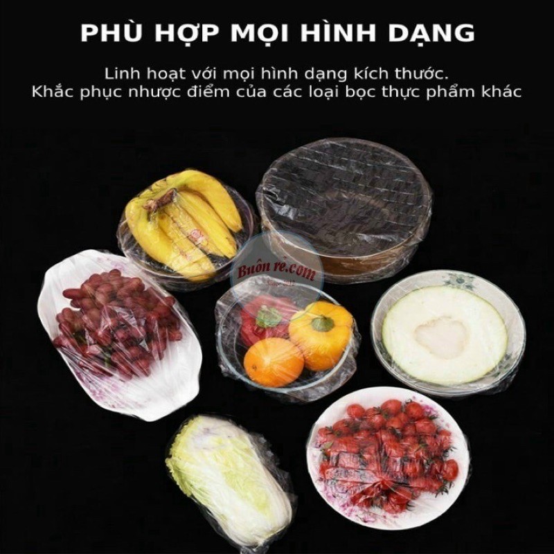 Màng Bọc Thực Phẩm Có Chun Co Dãn Tái Sử Dụng (Gói 100c Kèm Túi Gấu)