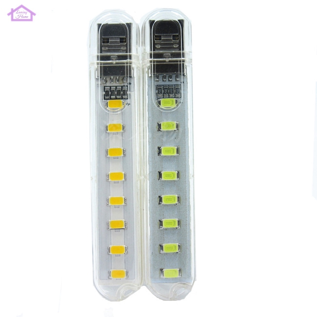 Đèn LED 8 bóng để bàn 200LM 5V sạc bằng cổng usb kích thước 101*18*9mm