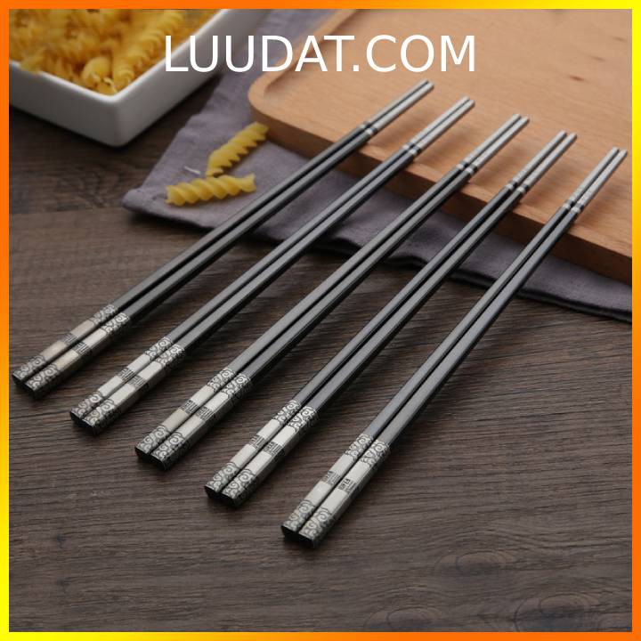 Đũa ăn cơm inox 304 tráng titan quý tộc