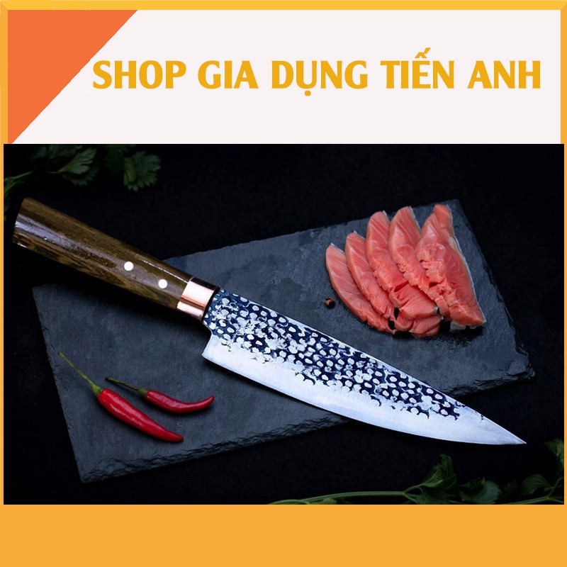 Bộ 3 dao thép nhíp cán gỗ mun đuôi công