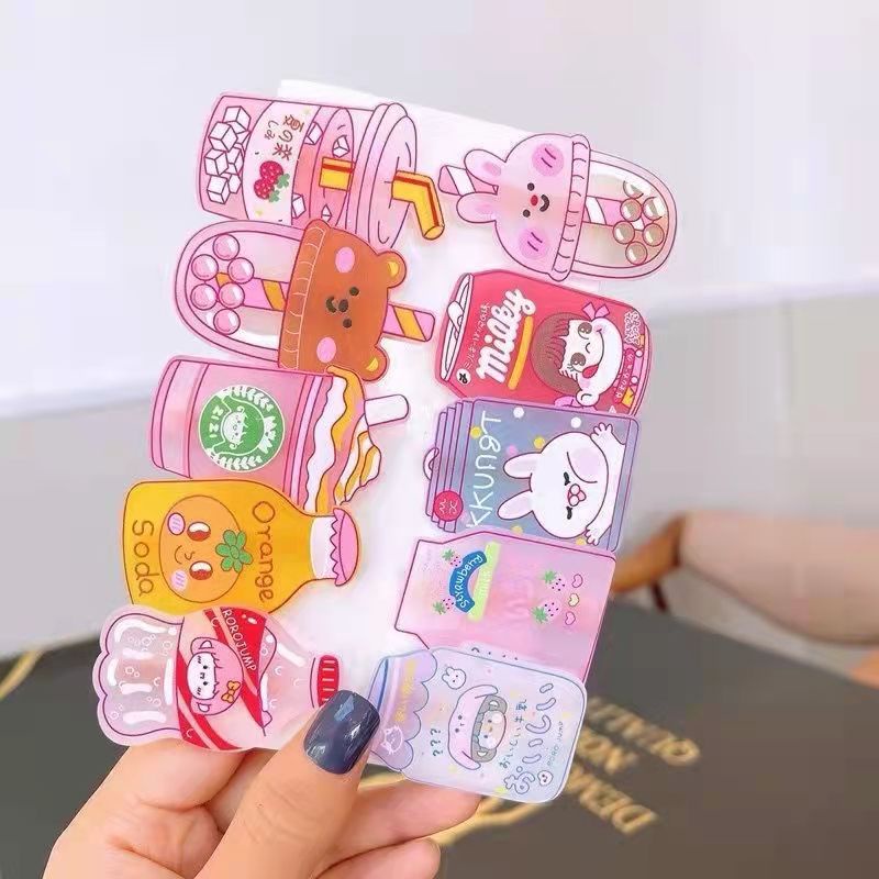 Bộ Kẹp Tóc Họa Tiết Hoạt Hình Phong Cách Hàn Quốc Cho Bé Gái