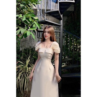 ĐẦM MIDI CỔ U DÂY YẾM