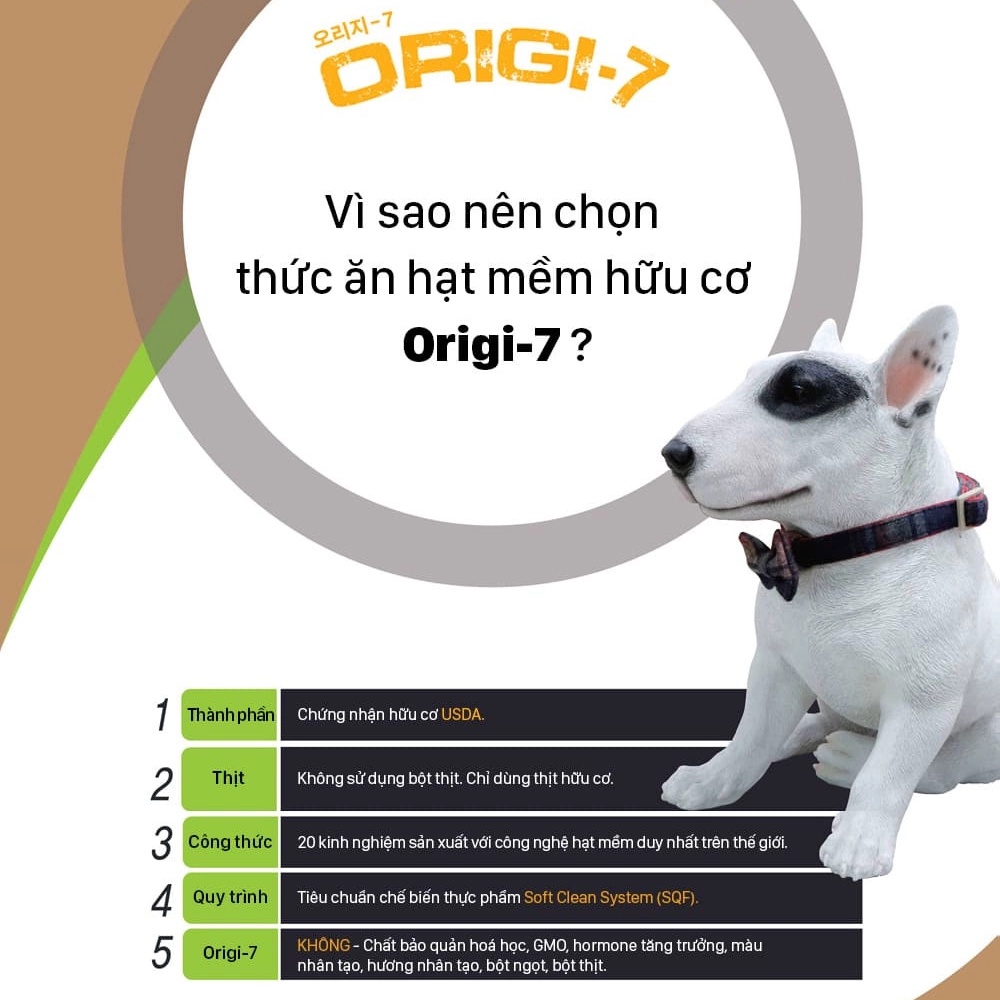Hạt Origi7 Hạt mềm hữu cơ cho chó