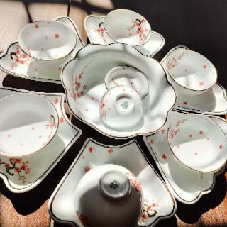 Bộ bát đĩa hoa đào rơi
