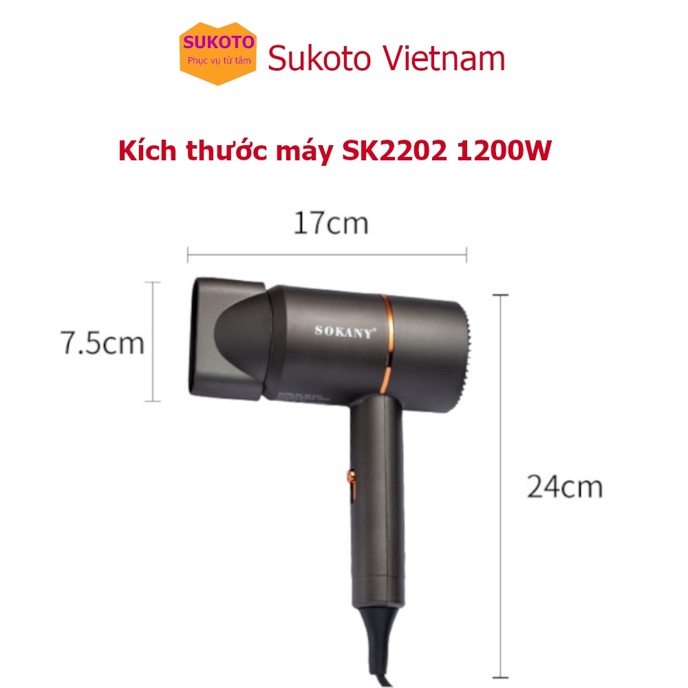 Máy sấy tóc SOKANY - Công suất lớn, ion âm chống khô tóc - Lỗi 1 đổi 1