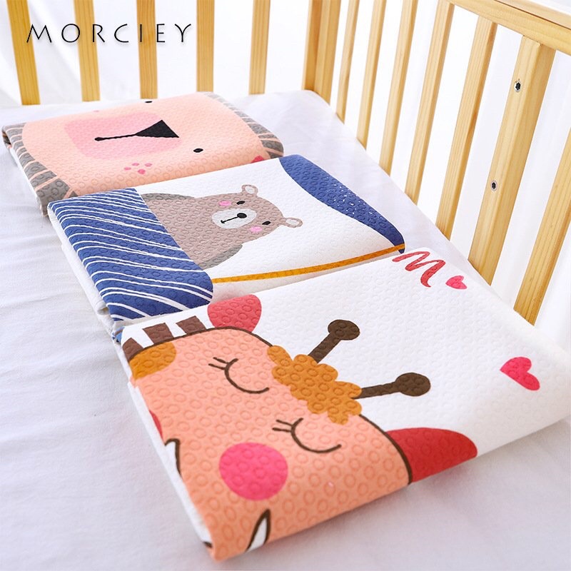 Tấm lót chống thấm thoáng khí Babybee cotton hữu cơ 4 lớp cao cấp dùng cho nôi cũi giường - haobaby2018