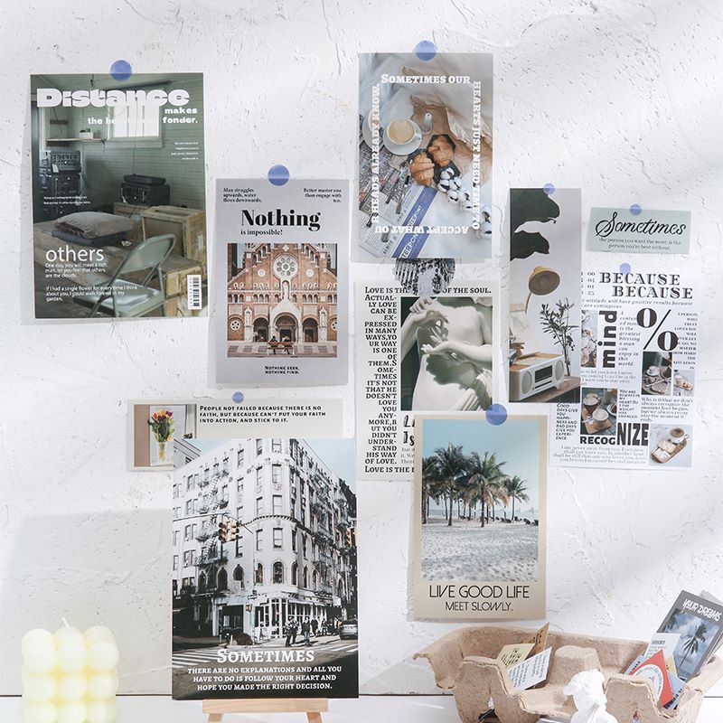 Set 30 Miếng Dán Trang Trí Túi Xách Phong Cách Retro Hàn Quốc Diy