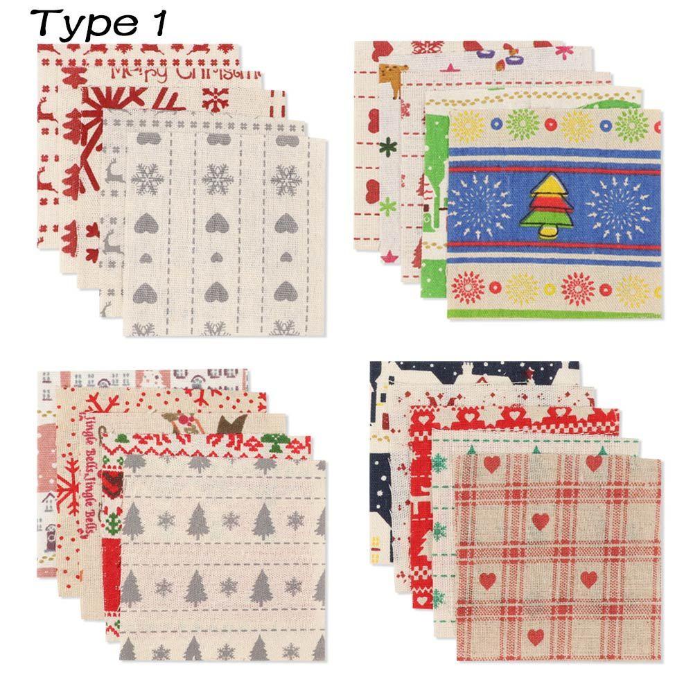 Set 20 Tấm Vải Họa Tiết Giáng Sinh Tự Làm Đồ Thủ Công