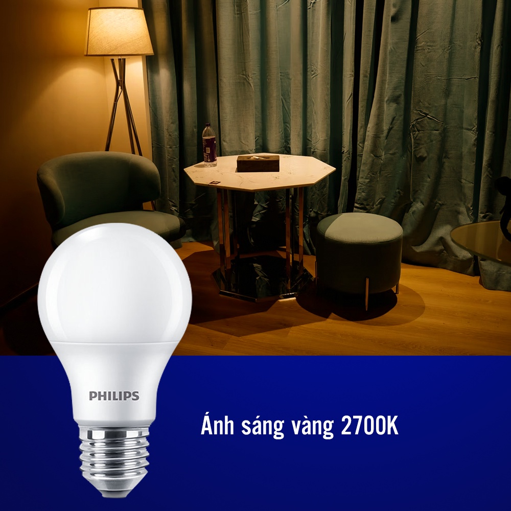 Bóng đèn Philips Ledbulb 8.5-60W E27 A60 FR DIM - Màu ánh sáng ( vàng 2700K) (01 bóng)