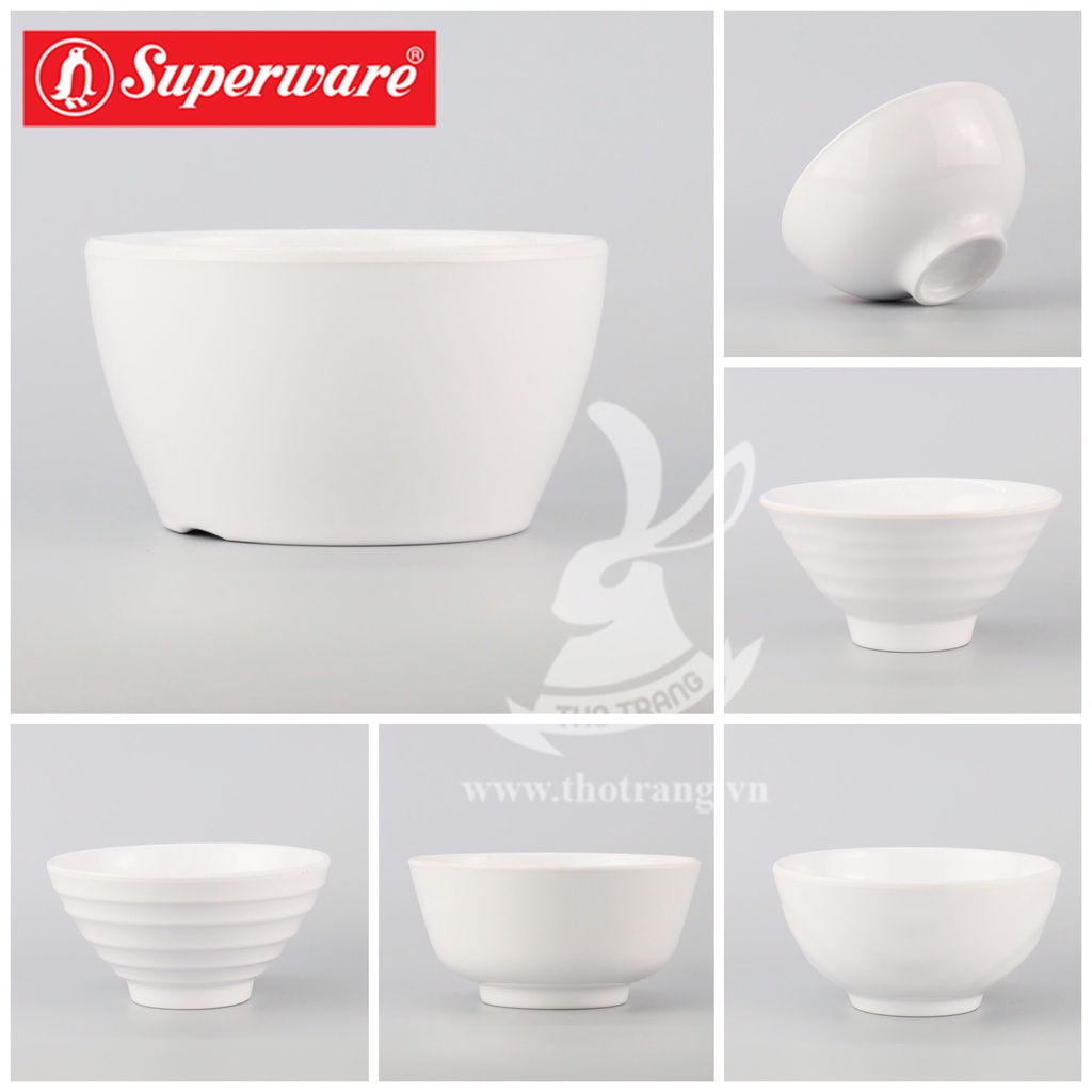 Chén cơm trắng Melamine Srithai Superware Thái Lan cao cấp