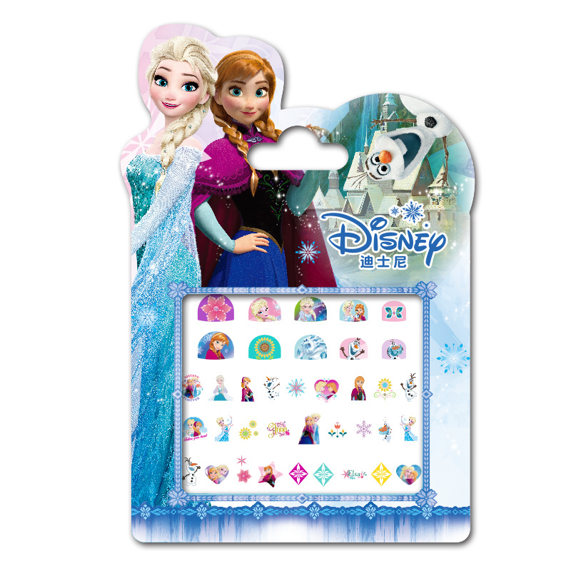 Sticker dán trang trí móng hình công chúa Elsa/Anna trong phim Frozen