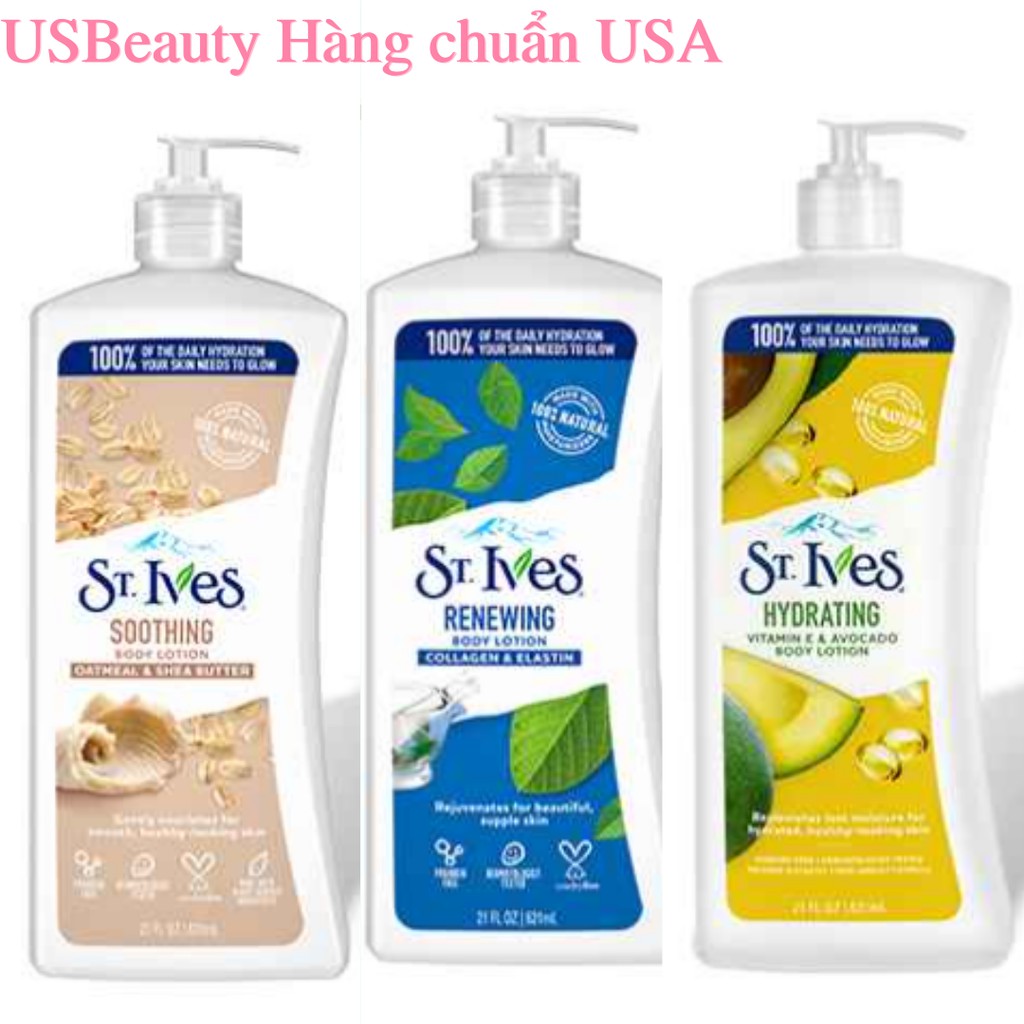 Sữa dưỡng thể toàn thân body lotion st ives hương yến mạch, hương bơ vàng, colagen