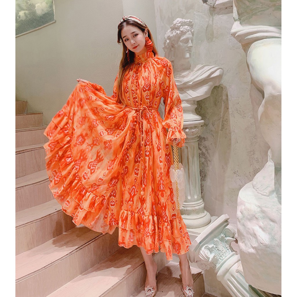 Đầm Zara maxi chiffon voan cực xịn DH5MXG9N9