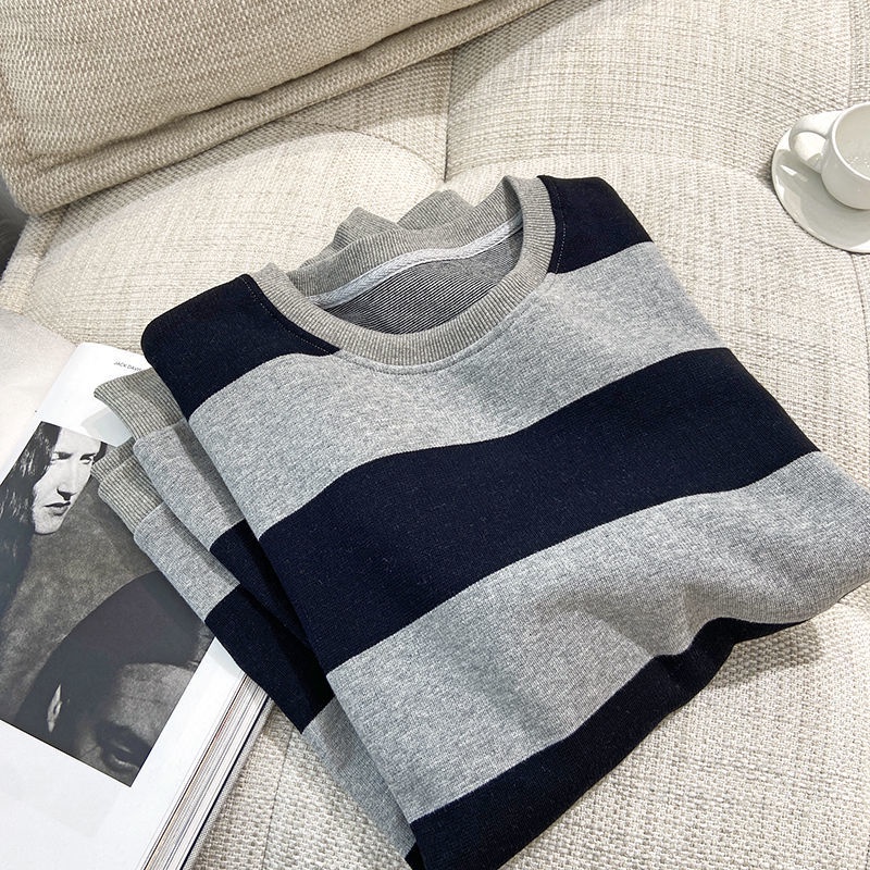 Áo Sweater Cổ Tròn Họa Tiết Kẻ Sọc Thiết Kế Mới Đơn Giản Thời Trang Mùa Thu Dành Cho Nữ