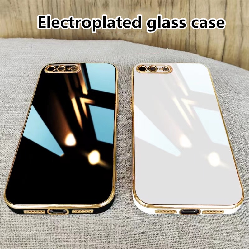 Ốp Điện Thoại Silicon Cứng Mặt Kính Tráng Gương Chống Sốc Cho IPhone XSMAX XR XS X 7 8 Plus Se2020