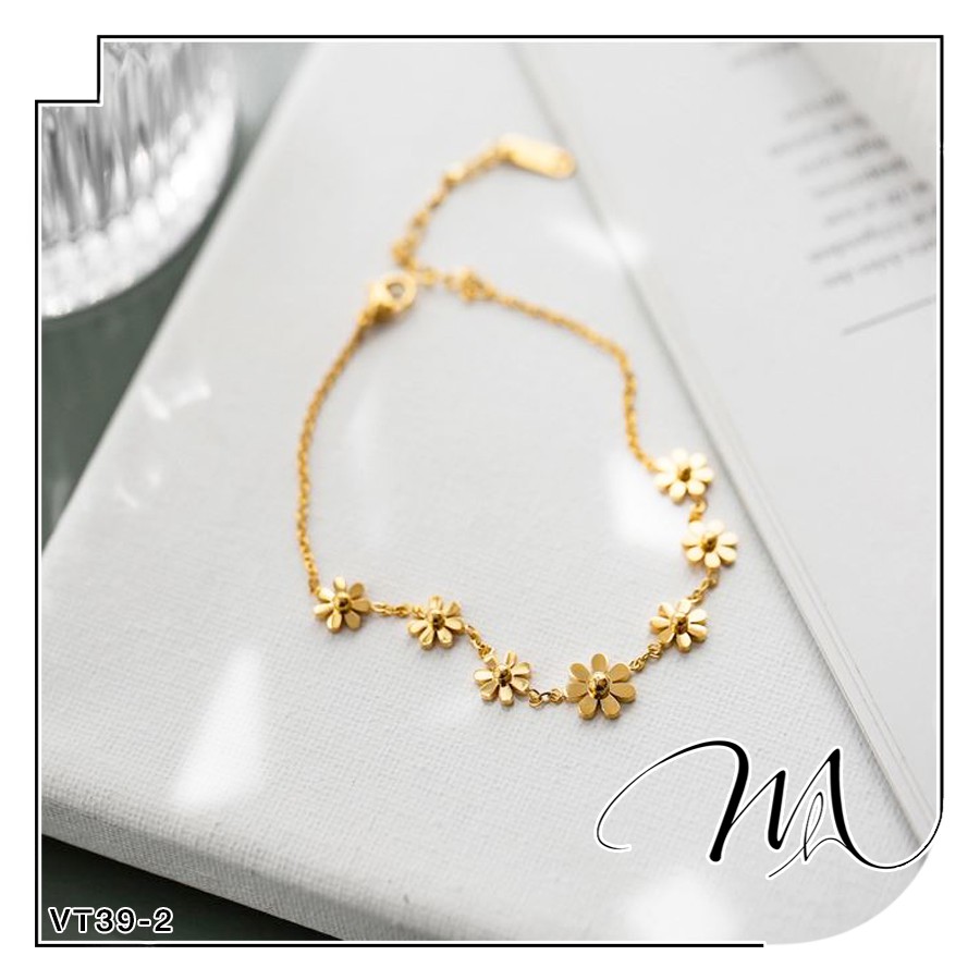 Lắc chân nữ Titan 7 hoa cúc nhí xinh xắn - Măng’s House LC03-2