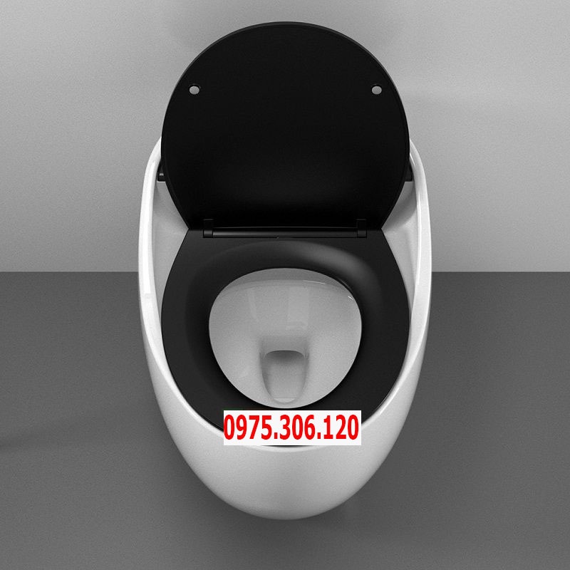 Bồn cầu trứng, bệt trứng, bồn cầu một khối, bệt liền khối 935TNA TRẮNG ĐEN