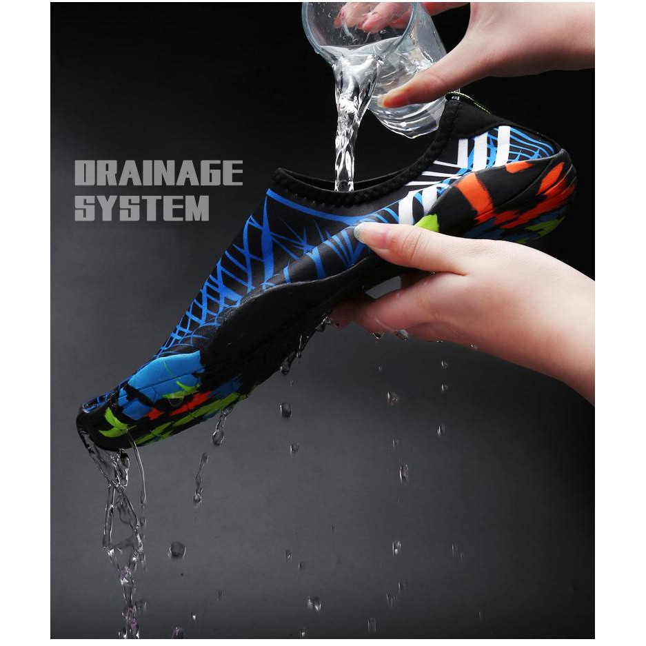 Giày Đi Biển, Đi Bơi, Tập Yoga bảo vệ chân - Đen sọc trắng