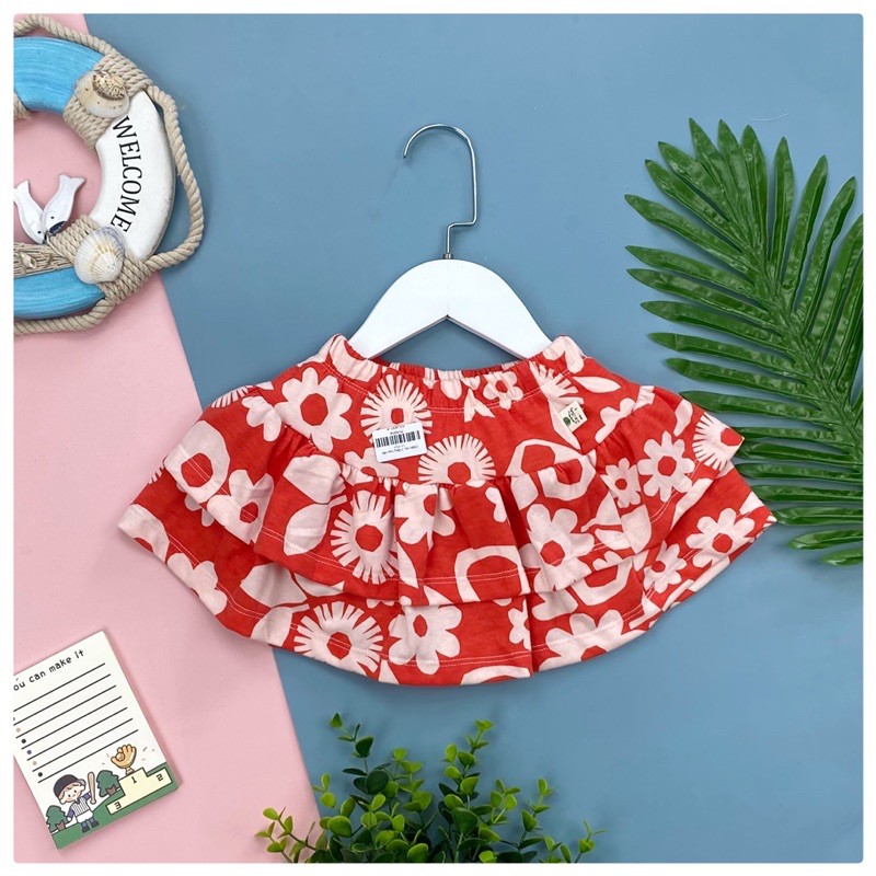 Chân váy cotton 2 tầng thương hiệu Litibaby, chất cotton mềm mịn co giãn, đường may sắc nét, form váy đẹp. Size 1-10