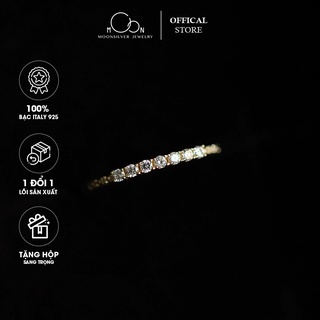 Nhẫn bạc nữ mạ vàng 14k Moonsilver đính đá lấp lánh your dream sang trọng