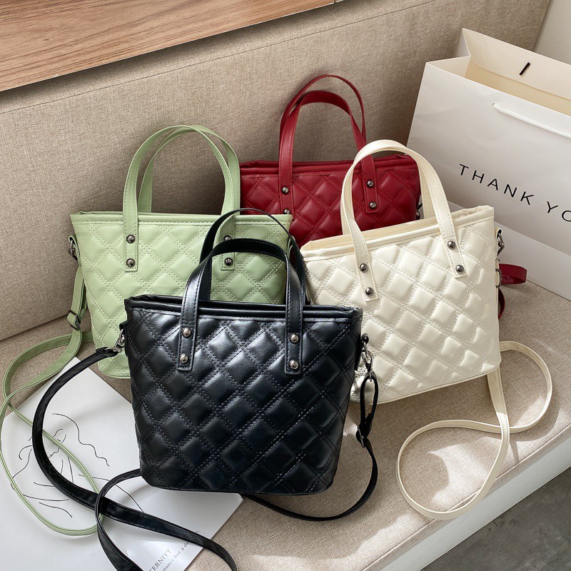 Small Fragrant Wind Rhizo Bucket Bag Female 2021 Network Red New Large Capacity Handbag Simple Wild Single Shoulder Diag