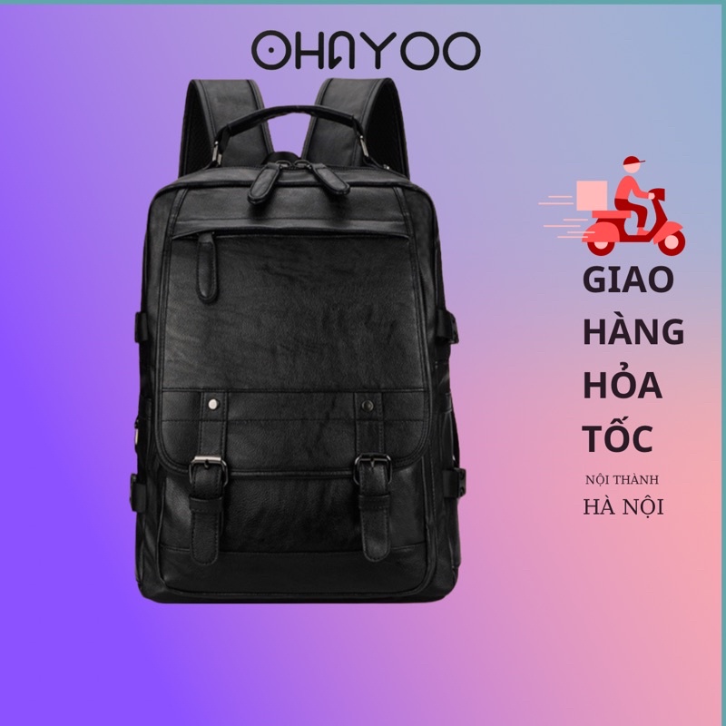 Balo da cao cấp Unisex chống nước vừa laptop 15,6 inch |𝑶𝒉𝒂𝒚𝒐𝒐- 𝑩𝒂𝒍𝒐 𝒅𝒂 𝑯𝒂̀ 𝑵𝒐̣̂𝒊