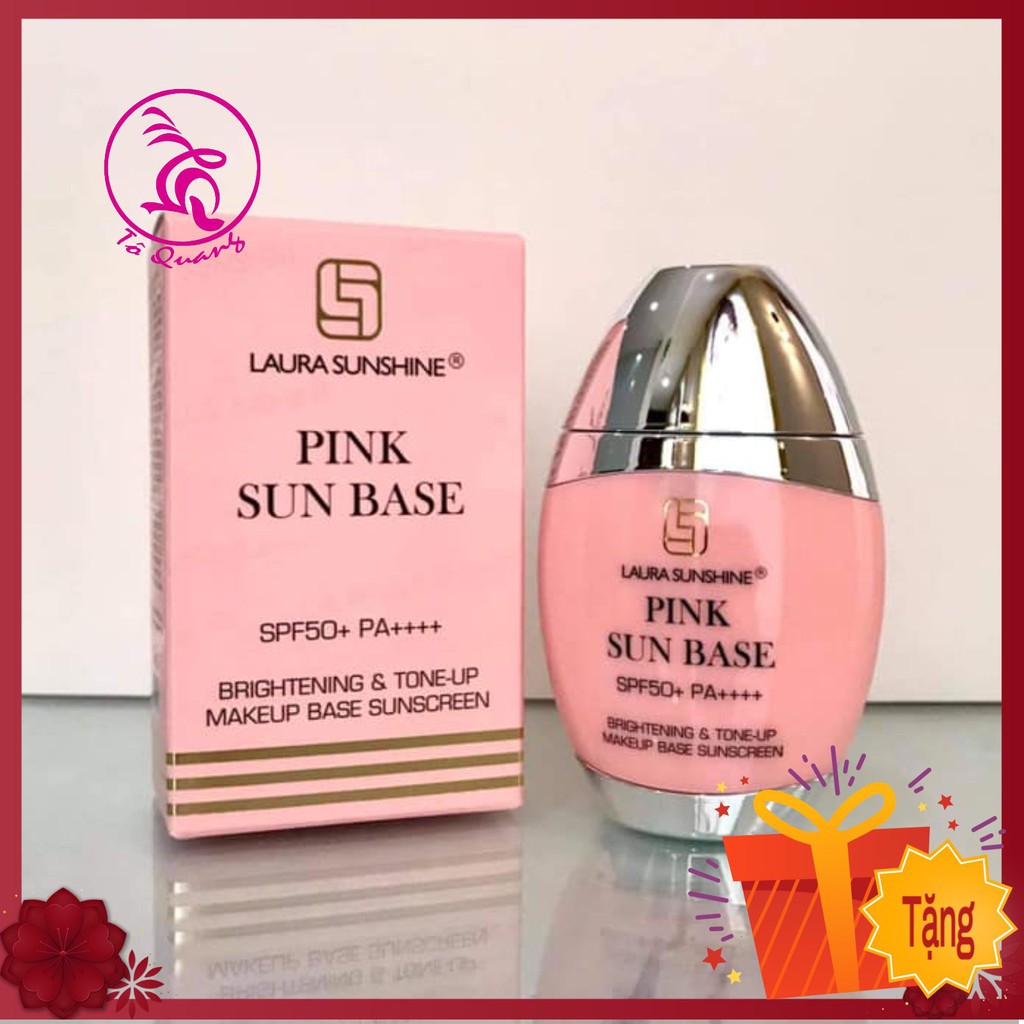 Kem chống nắng kiêm kem lót nâng tông da Nhật Kim Anh (Chống nắng hột xoài) Laura Sunshine Pink Sun Base SPF 50+ PA++++