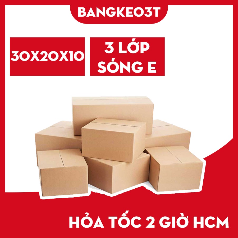 Thùng Carton, Hộp Carton 30x20x10 Đóng Gói Hàng (Combo 20 Cái)