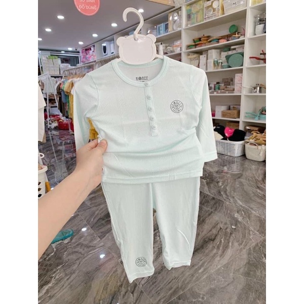 HRNEE - Bộ dài tay cổ trụ Modal air cho bé trai bé gái - Nằm điều hoà cho bé