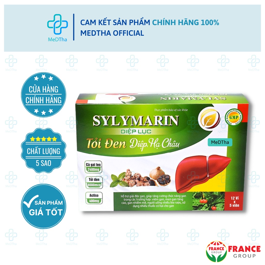Sylymarin Diệp lục tỏi đen diệp hạ châu - Bổ gan, mát gan, giải độc, hạ men gan, tăng cường chức năng gan silymarin
