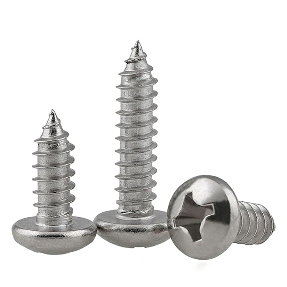 QINJUE New Chipboard Wood Screws A2 Countersunk Cross Head Self Taping Stainless Steel Pozi Fasteners Fully Threaded